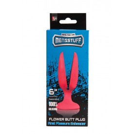 Красная пробка-бутон MENZSTUFF FLOWER BUTT PLUG 6INCH - 15 см.