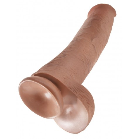 Кофейный фаллоимитатор-гигант 15" Cock with Balls - 40,6 см.