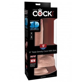 Телесный фаллоимитатор на присоске 9" Triple Density Cock with Balls - 24,1 см.