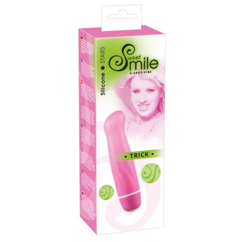 Розовый вибратор Smile Mini Trick G - 12,5 см.